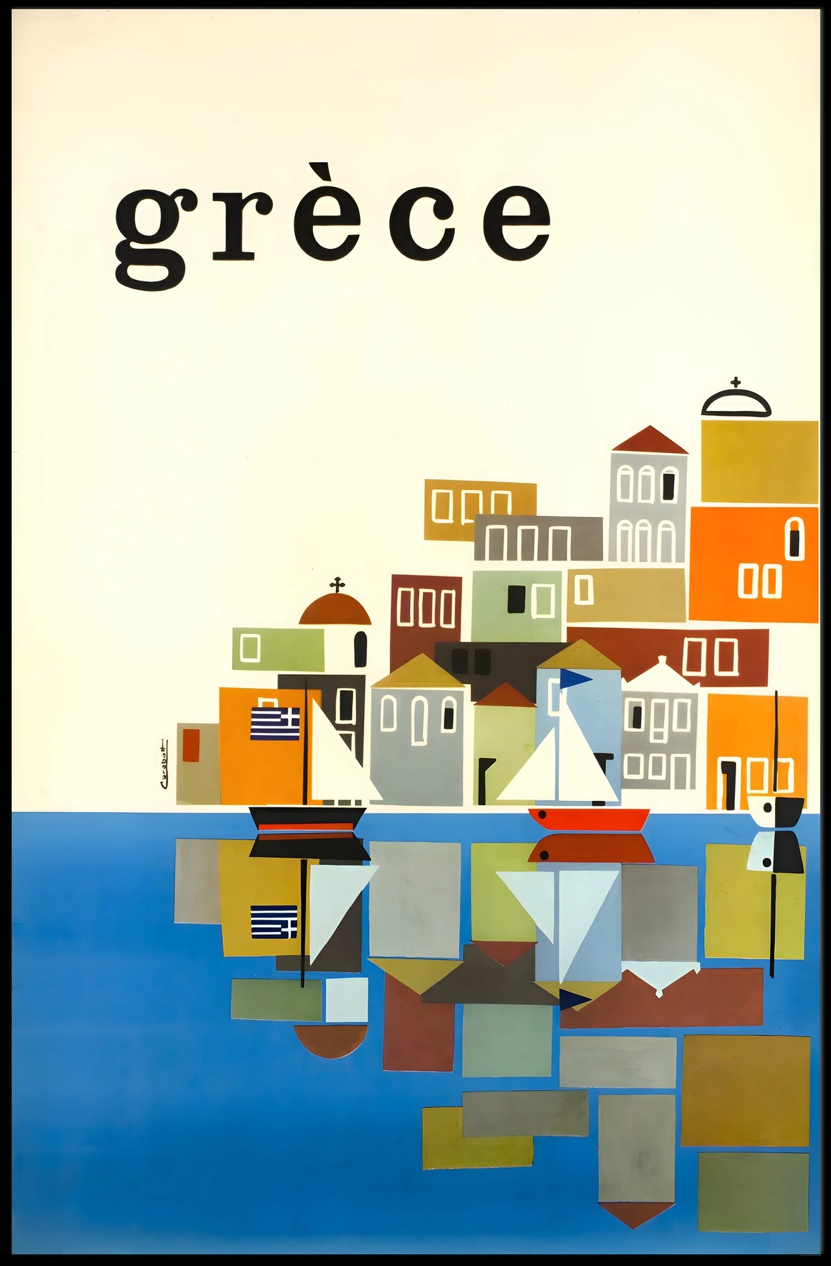 Grèce A Vibrant Reflection Poster