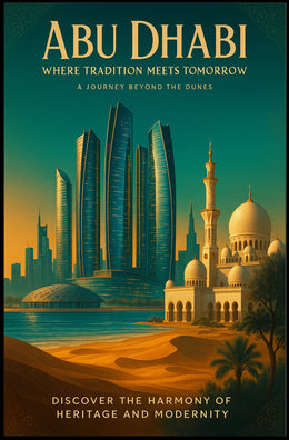 Abu Dhabi Architectural Marvel Travel Poster