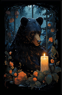 Bear In Candlelight Poster