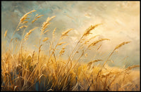 Golden Wheat Fields: Impressionistic Countryside Landscape Poster