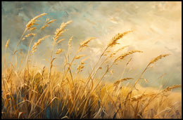 Golden Wheat Fields: Impressionistic Countryside Landscape Poster