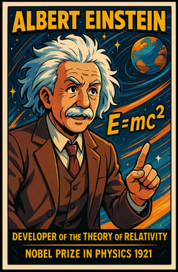 Albert Einstein Iconic Relativity Theory Vintage Scientific Collectors Wall Decor Poster