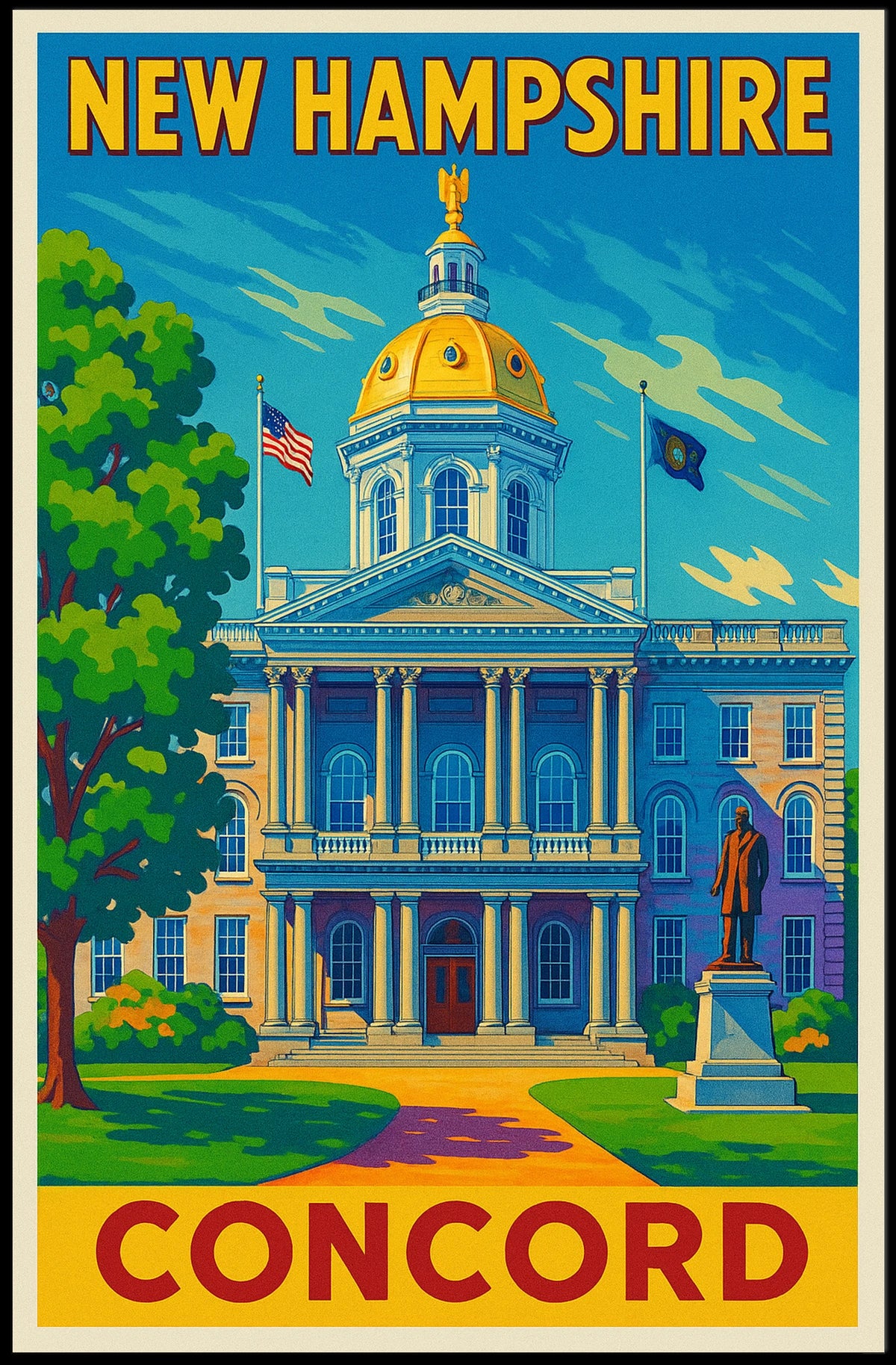 New Hampshire State Capitol Poster