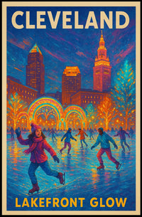 Cleveland Lakefront Glow Poster