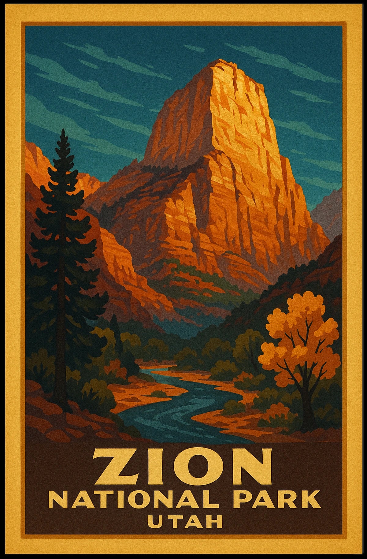 Zion National Park Utah Poster