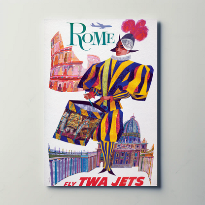 Rome - Fly TWA Jets Vintage Travel Poster