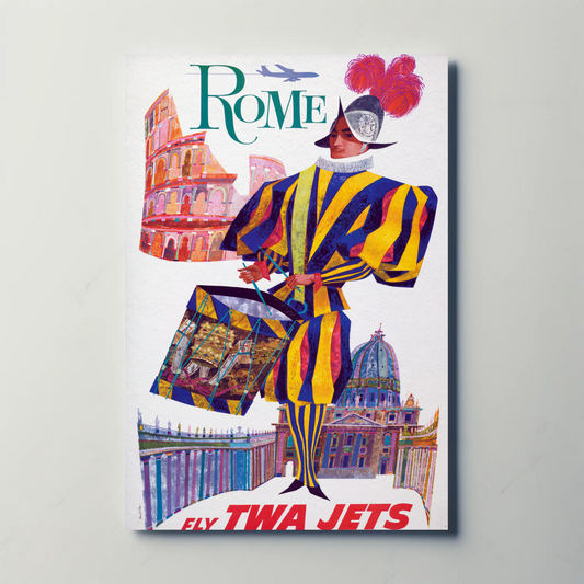 Rome - Fly TWA Jets Vintage Travel Poster