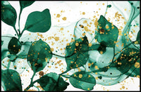 Abstract Elegance in Green and Gold Poster