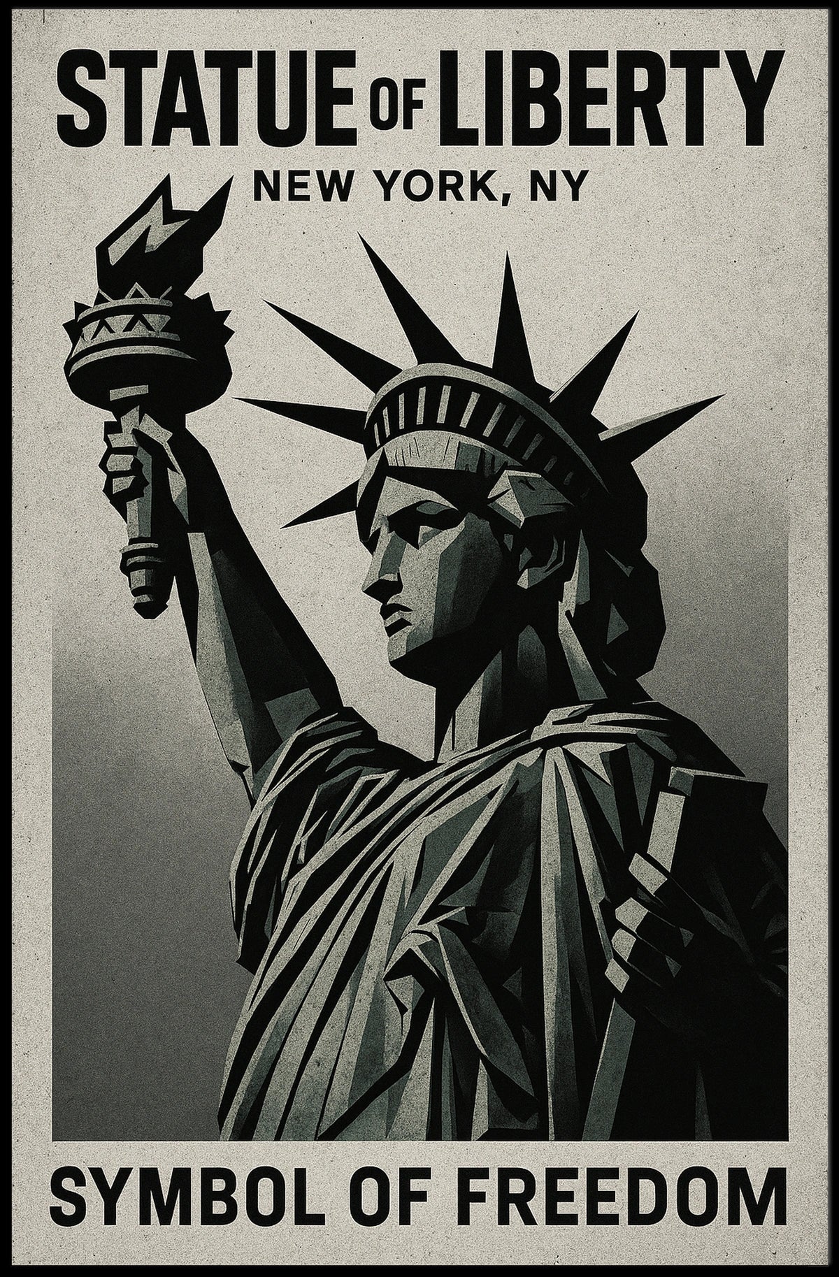 Statue of Liberty Vintage Art in Cultural or Heritage Poster