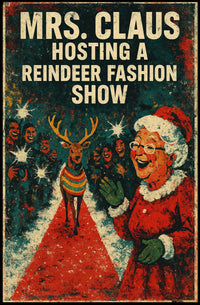 Mrs. Claus Holiday Fashion Show Vintage Artistic Poster