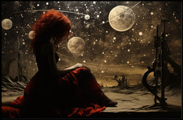Fantastical Cosmic Landscape with Celestial Artistry Fantasy Poster