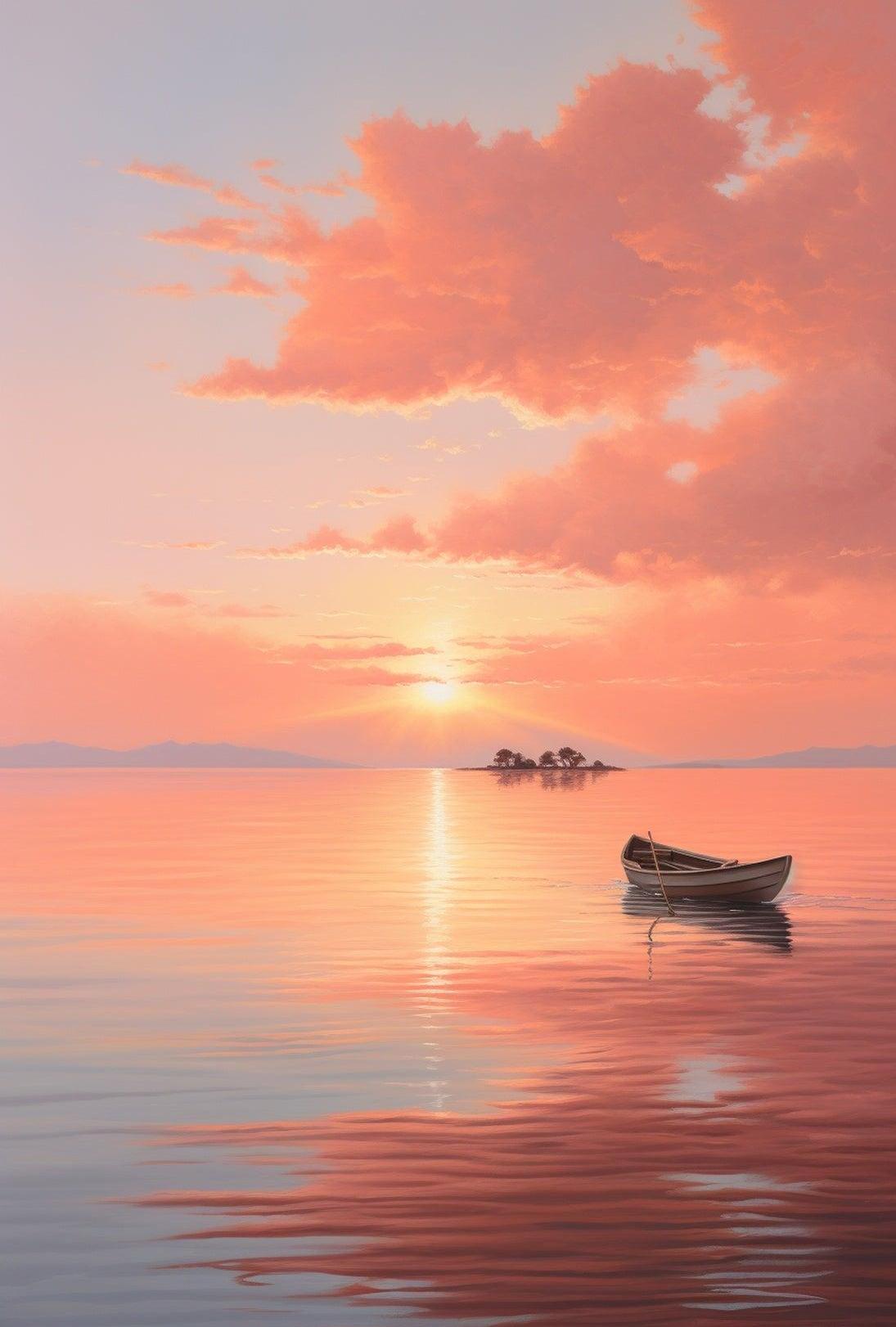 Serene Sunset Glow: Abstract, Artistic, or Pop Culture Poster