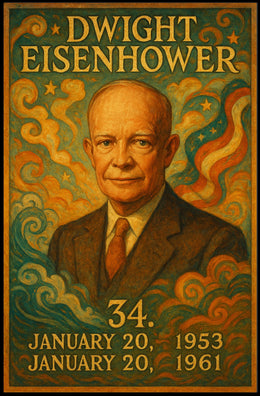 Dwight Eisenhower Patriotic Leadership Retro Vintage Poster