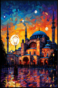 Historic Grandeur Istanbul Evening Lights Cultural or Heritage Poster