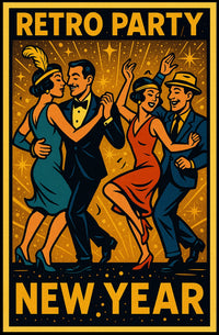 Retro New Year Party Poster