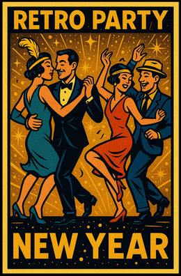 Retro New Year Party Poster