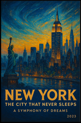 New York City Symphony Cityscape Poster Modern Wall Art
