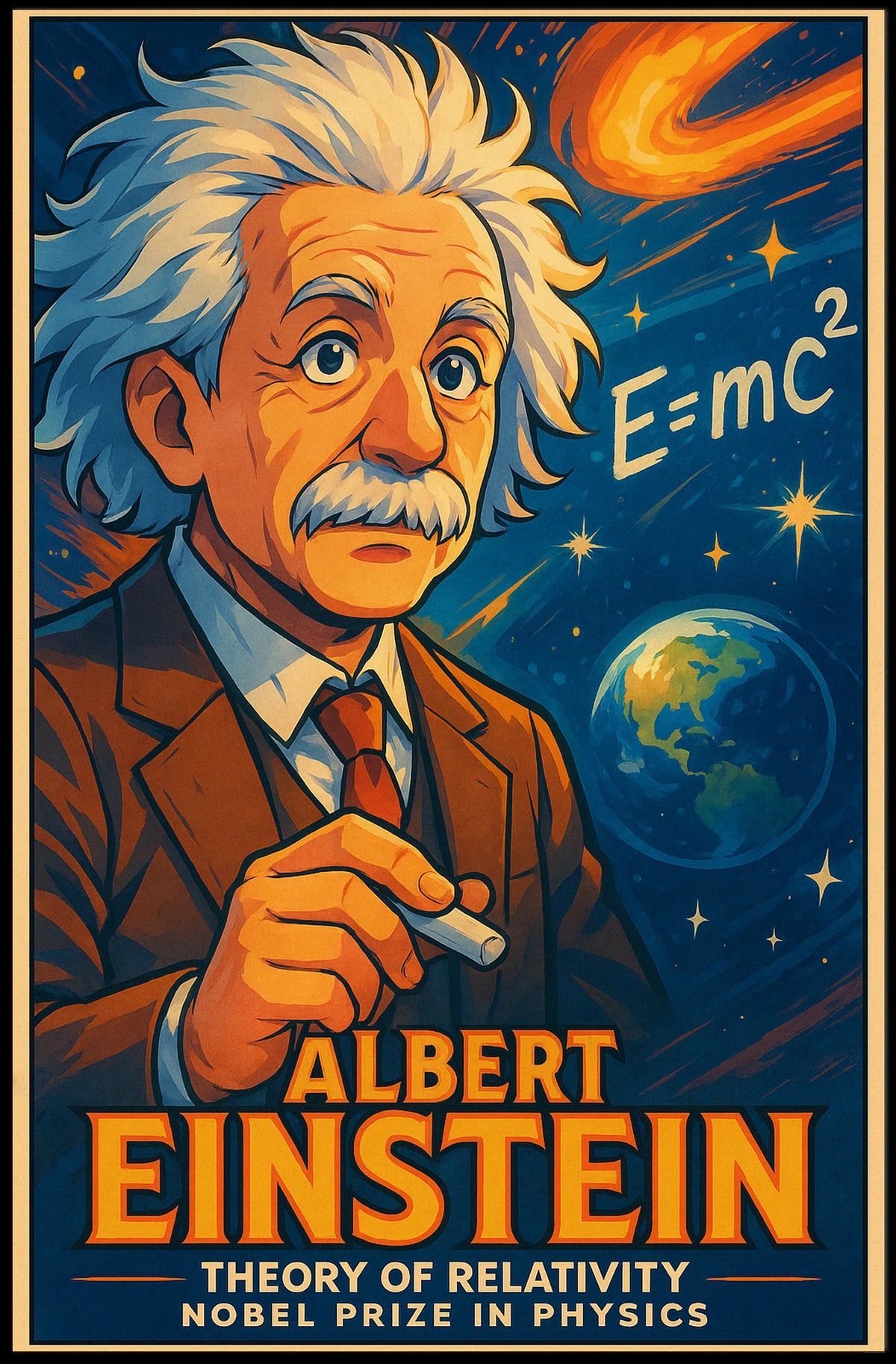 Einstein Relativity Science Inspirational Modern Educational Decor Wall Art Poster