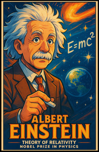 Einstein Relativity Science Inspirational Modern Educational Decor Wall Art Poster