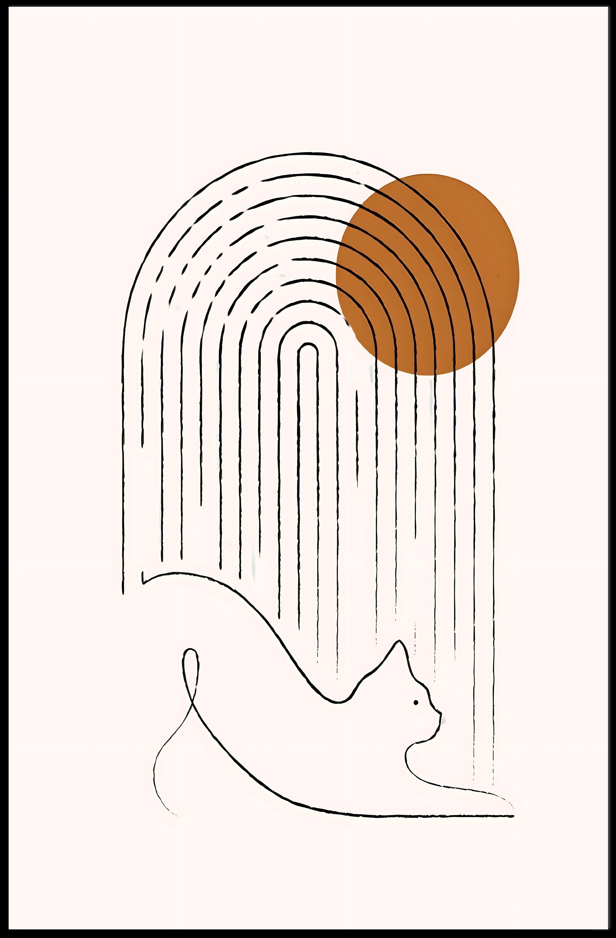 Minimalist Cat and Arch Design Poster