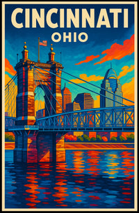 Cincinnati, Ohio Cityscape Poster