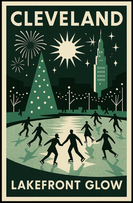 Cleveland Lakefront Glow Poster