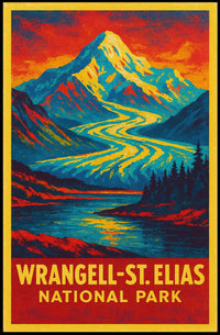 Wrangell Elias Vintage Adventure Explorer Poster