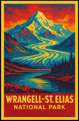 Wrangell Elias Vintage Adventure Explorer Poster
