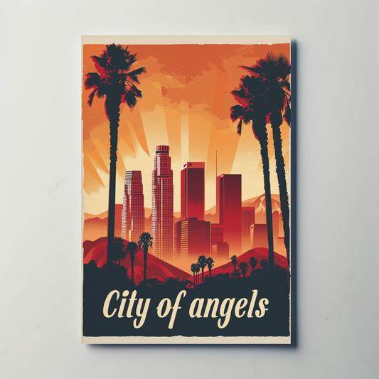 City of Angels Los Angeles Vintage Poster