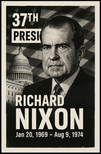 Richard Nixon 37th President of the United States Digital Montaje Poster