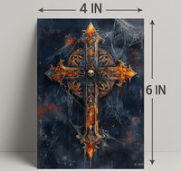 Gothic Cross With Skull Poster