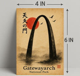 Gateway Arch Ink Wash Cultural or Heritage Poster