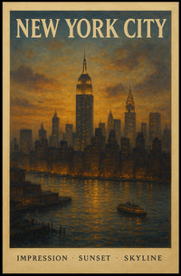 New York City Skyline at Sunset Poster