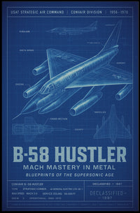 B-58 Hustler Mach Mastery in Metal Poster