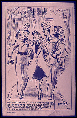 1942 Marine Camaraderie Vintage WWII Art Print