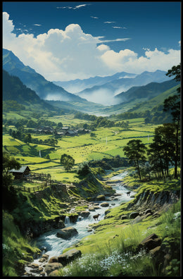 Serene Valley Landscape Poster