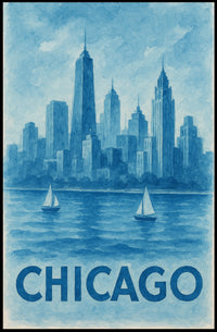Chicago Skyline Watercolor: Urban or Cityscape Poster