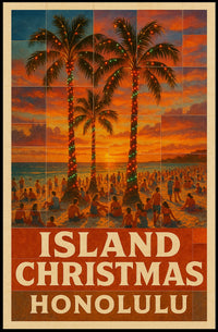 Island Christmas In Honolulu Poster