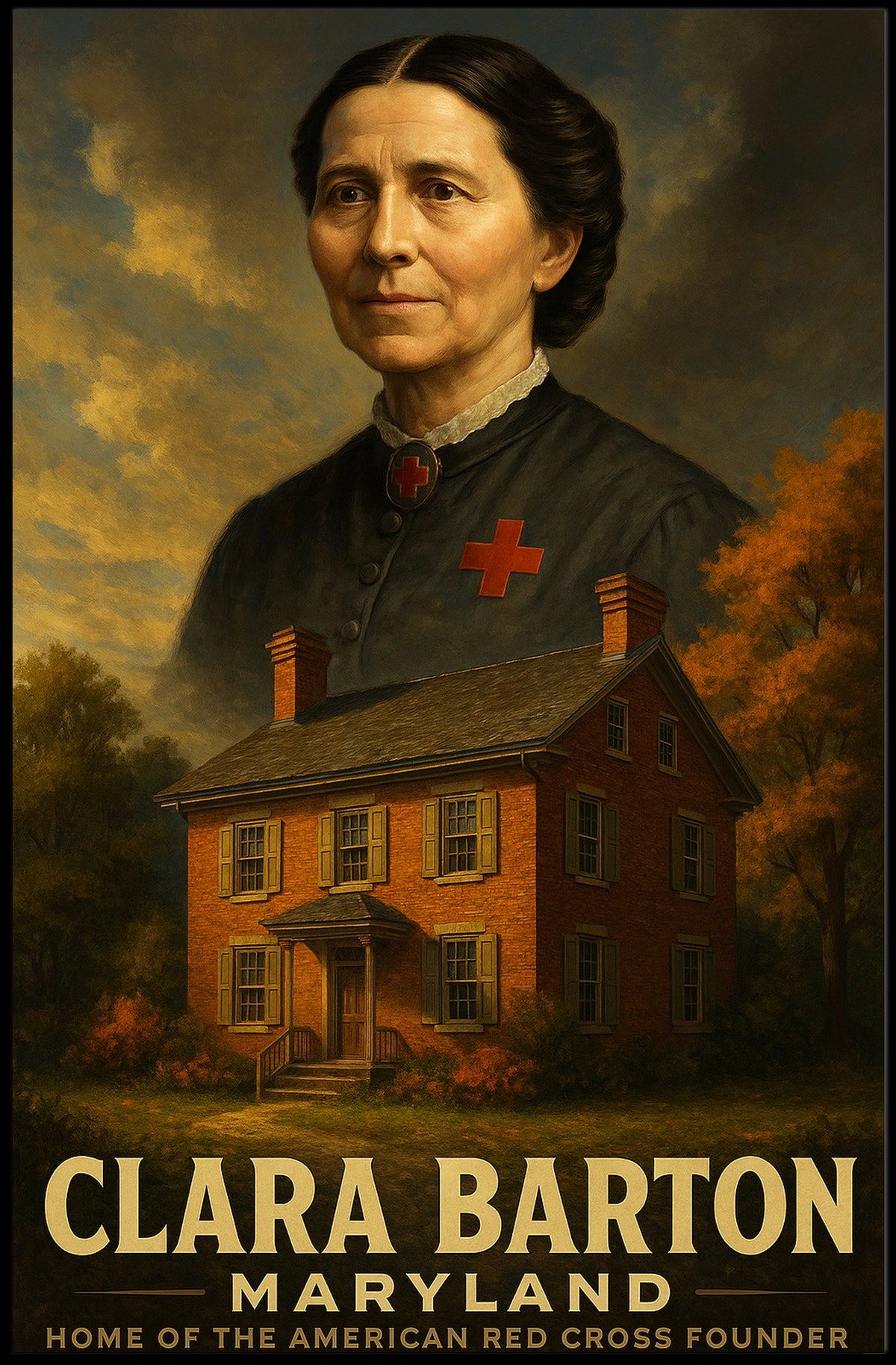 Clara Barton Home Of The American Red Poster
