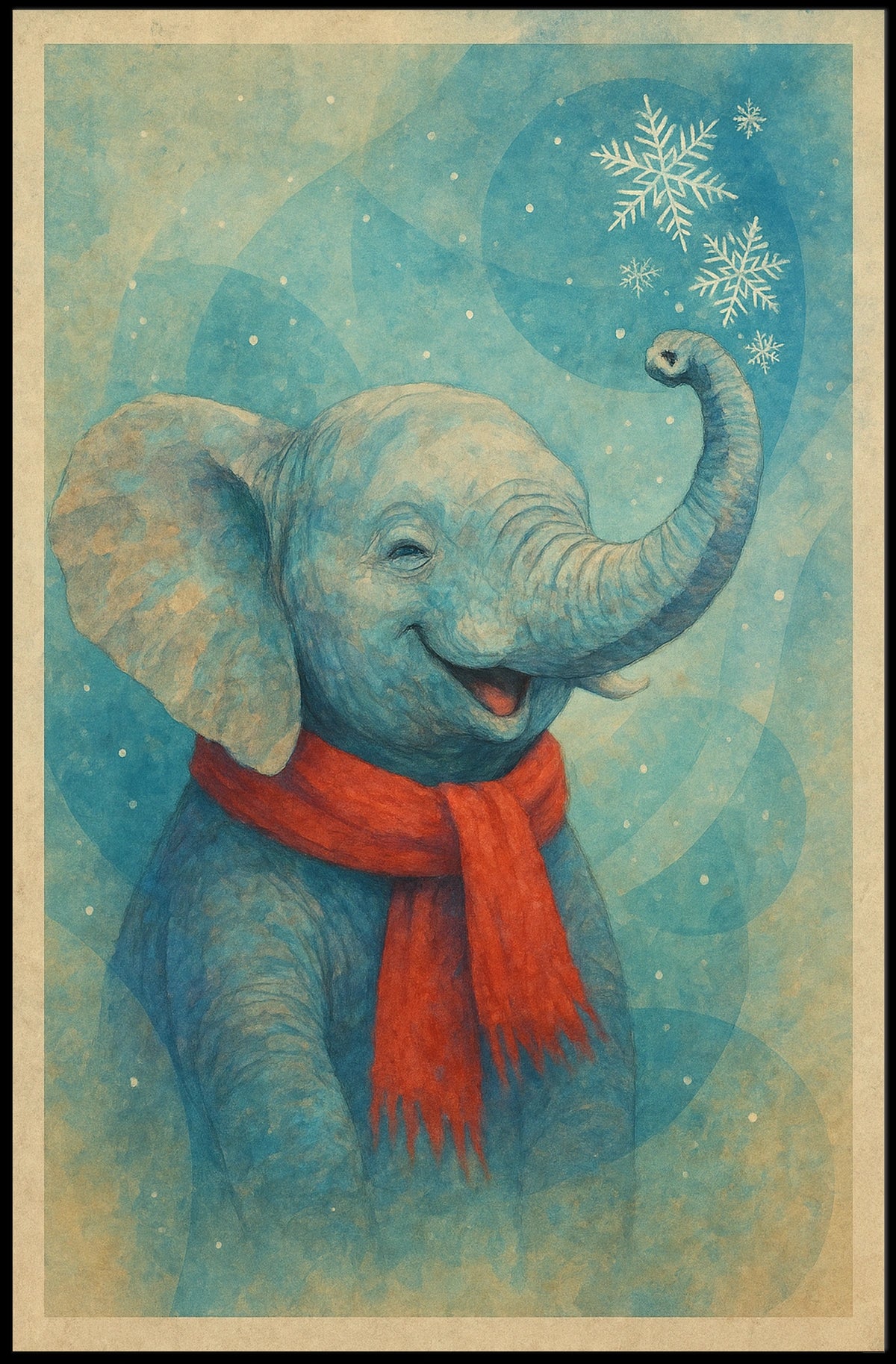Winter Elephant Poster