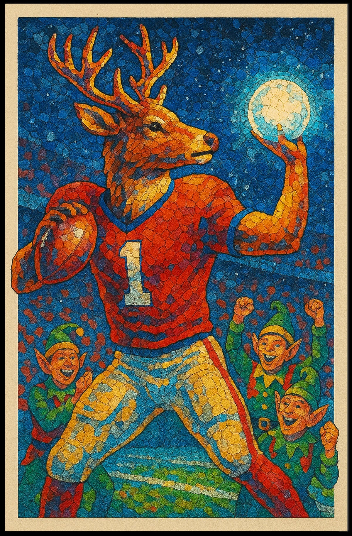 Reindeer Quarterback Fantasy Poster