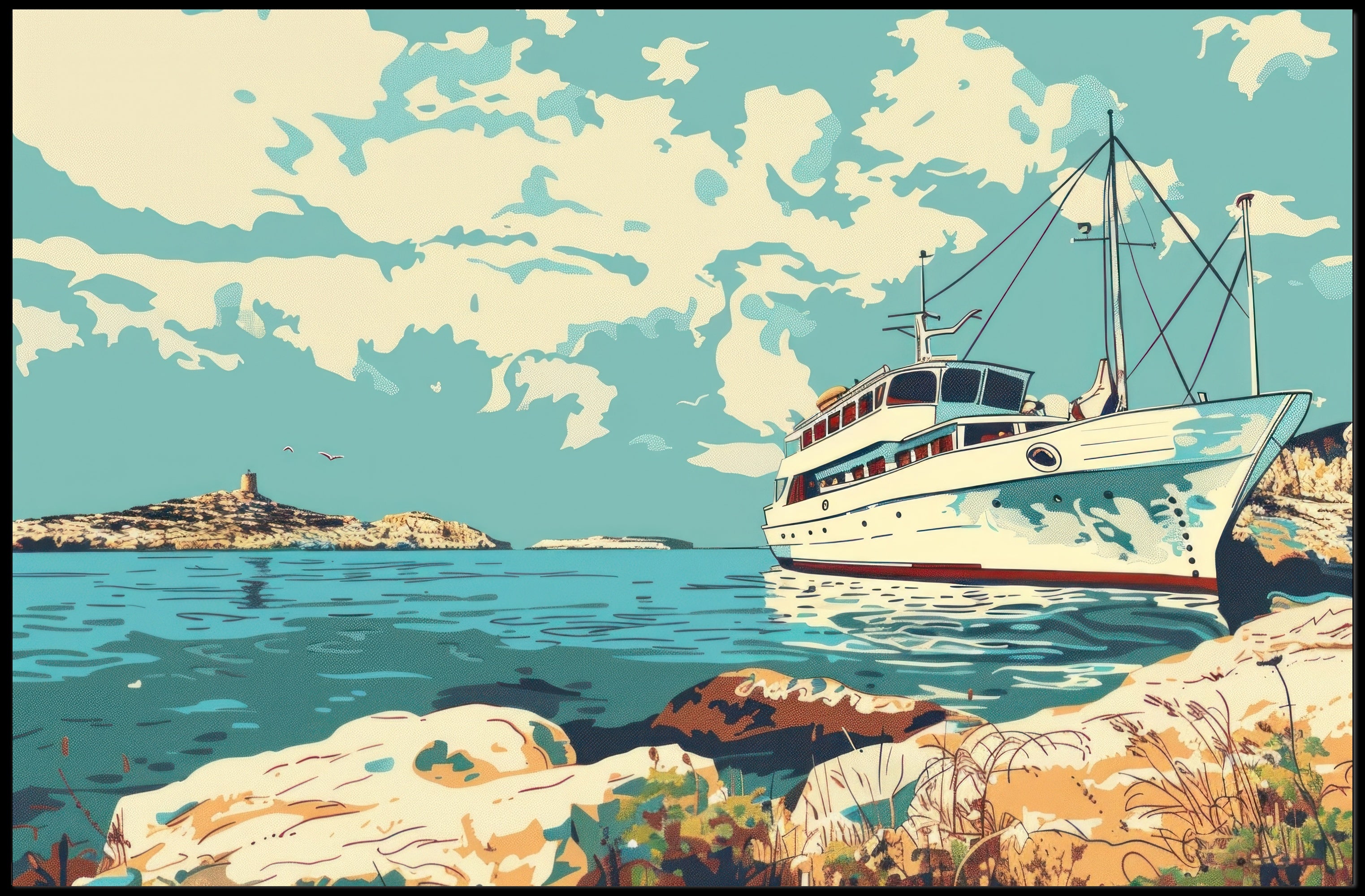 Serene Coastal Escape Poster