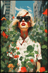 Urban Harmony: Nature Meets Cityscape Abstract or Artistic Poster