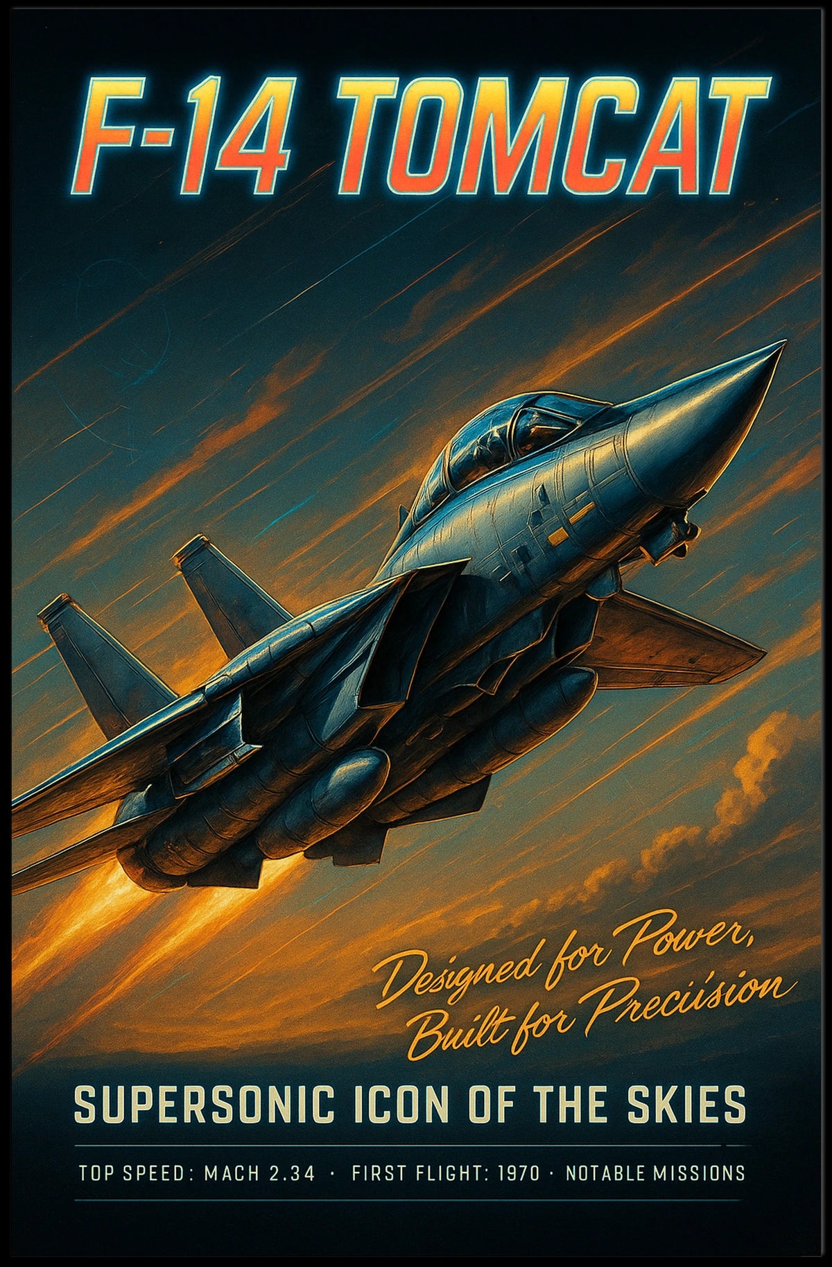 F-14 Tomcat Supersonic Icon Poster
