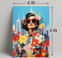 Floral Fusion In The City Poster