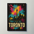 Vibrant Toronto Travel Poster with Iconic City Landmarks