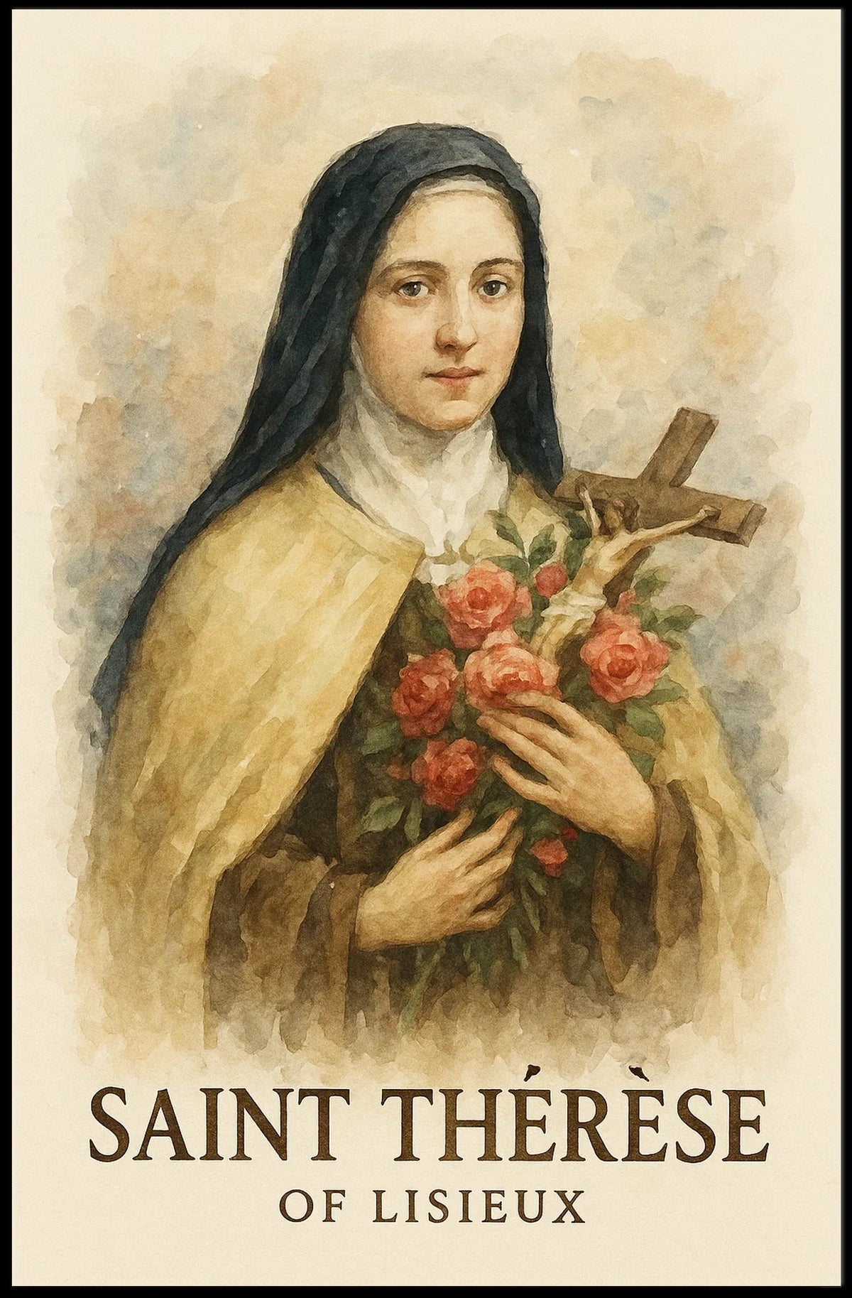 Saint Thérèse Of Lisieux Catholic Saint Portrait For Wall Art Poster