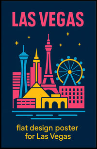 Las Vegas Landmarks Modern Playful Flat Poster