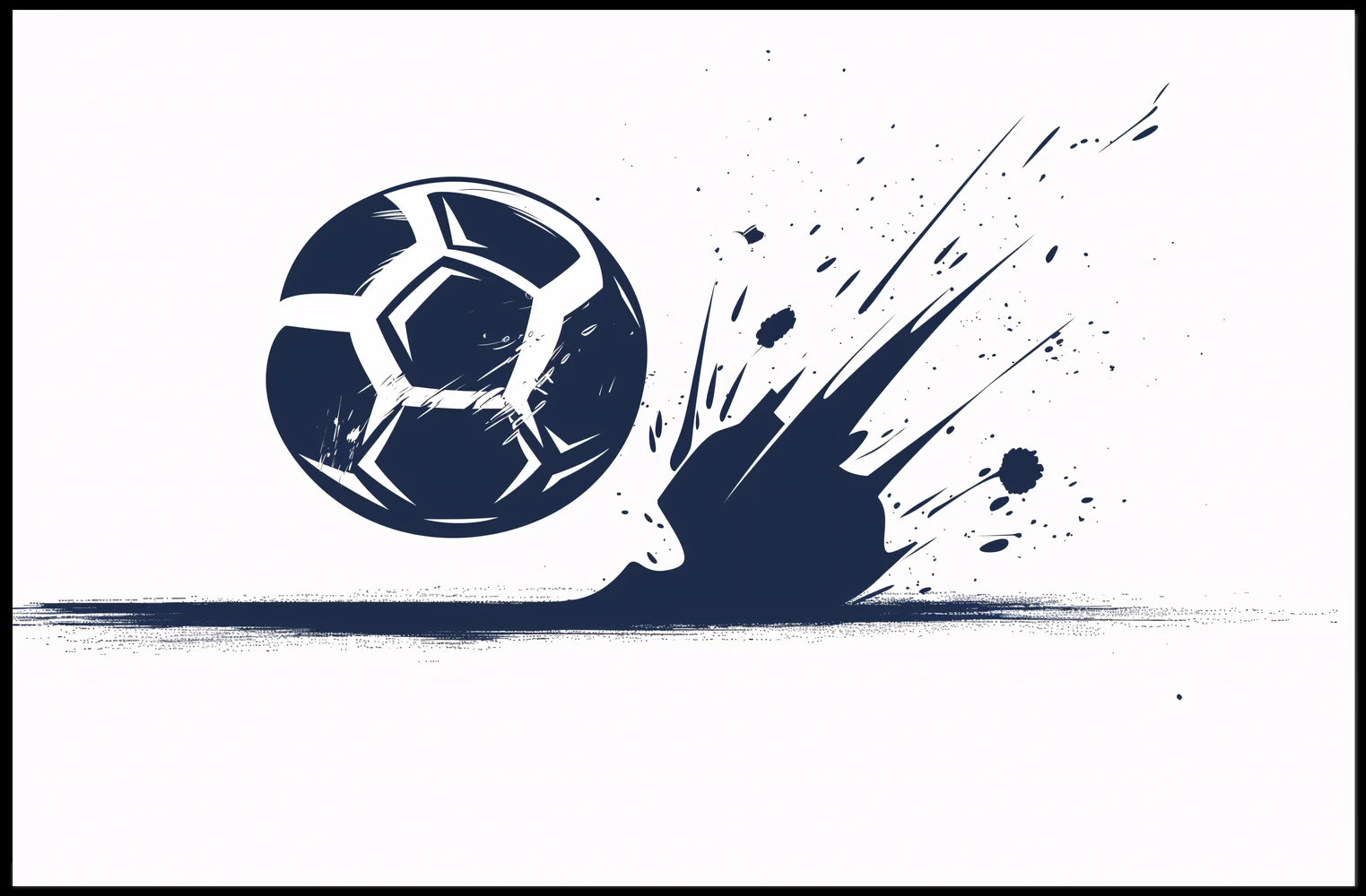 Dynamic Soccer Ball Splash Art Poster