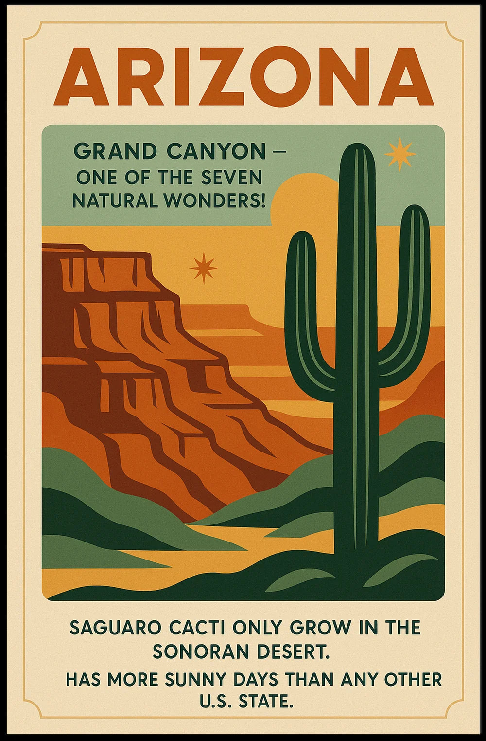 Explore Arizona's Wonders Vintage Travel Poster